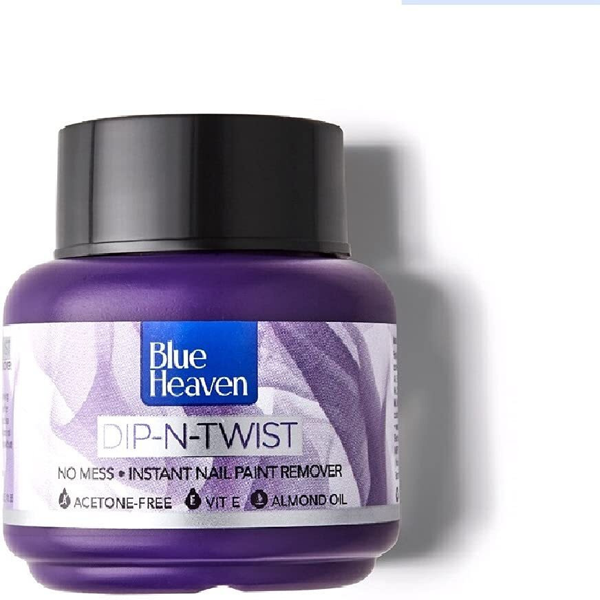 Blue Heaven Dip & Twist Nail Polish Remover, Infused With Vitamin E And Almond Oil, Acetone Free, Gentle Nail Paint Remover, 40Ml