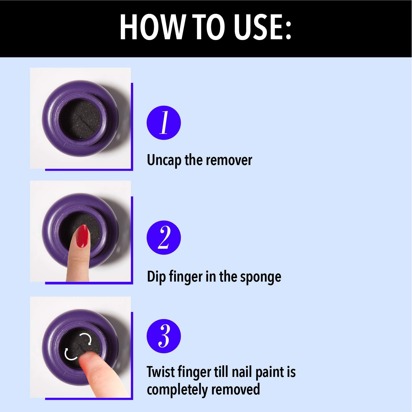 Blue Heaven Dip & Twist Nail Polish Remover, Infused With Vitamin E And Almond Oil, Acetone Free, Gentle Nail Paint Remover, 40Ml