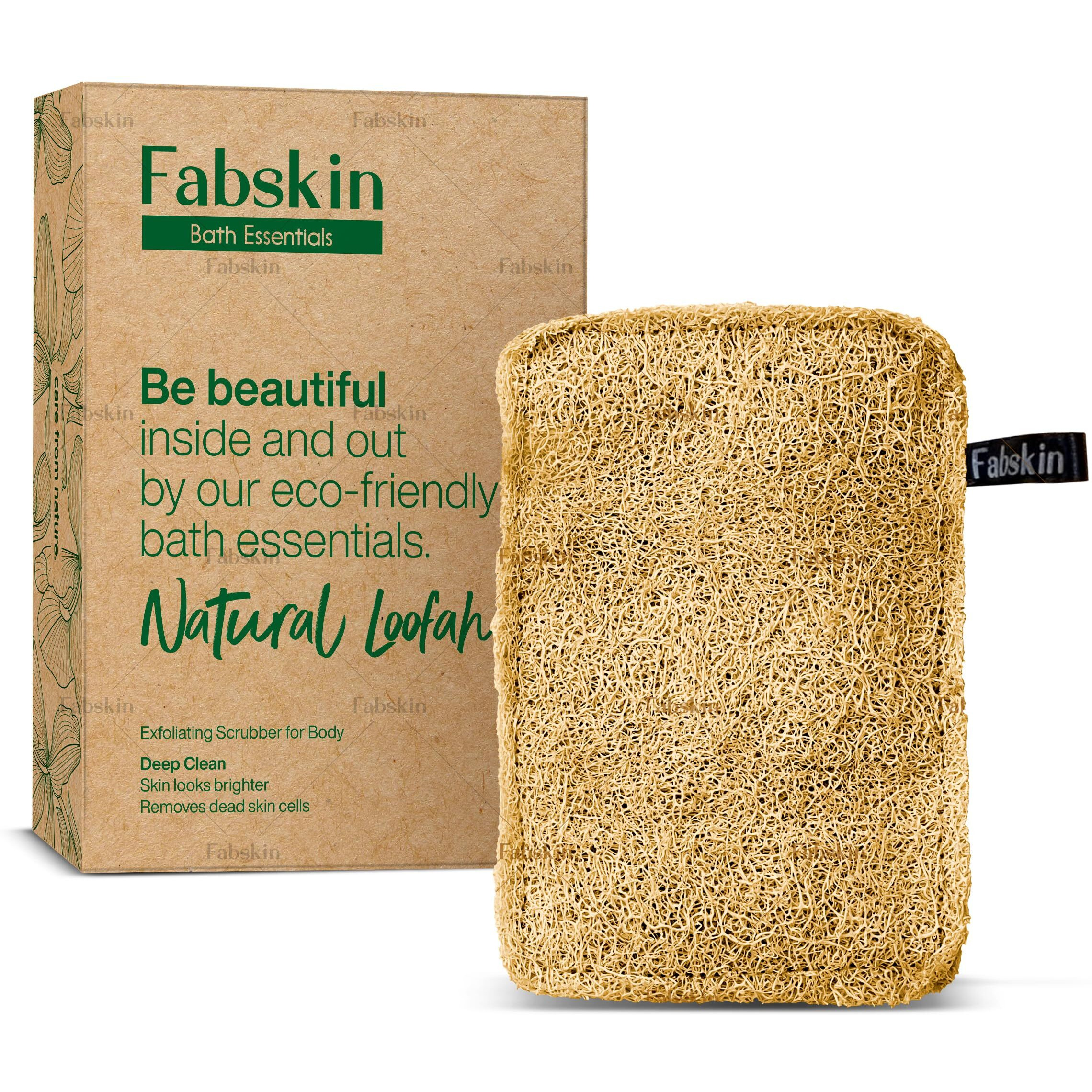 Fabskin Natural Organic Sun Dried Bath Loofah I Body Sponge Scrubber For Bathing | For Men & Women I Organic Luffa For Bath Shower Skin Exfoliation (Pack Of 1)
