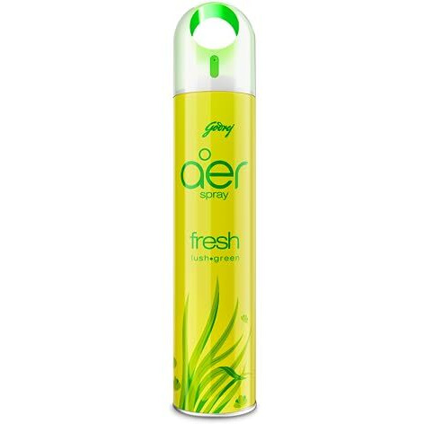 Godrej Aer Spray | Room Freshener For Home & Office - Fresh Lush Green (220 Ml) | Long-Lasting Fragrance