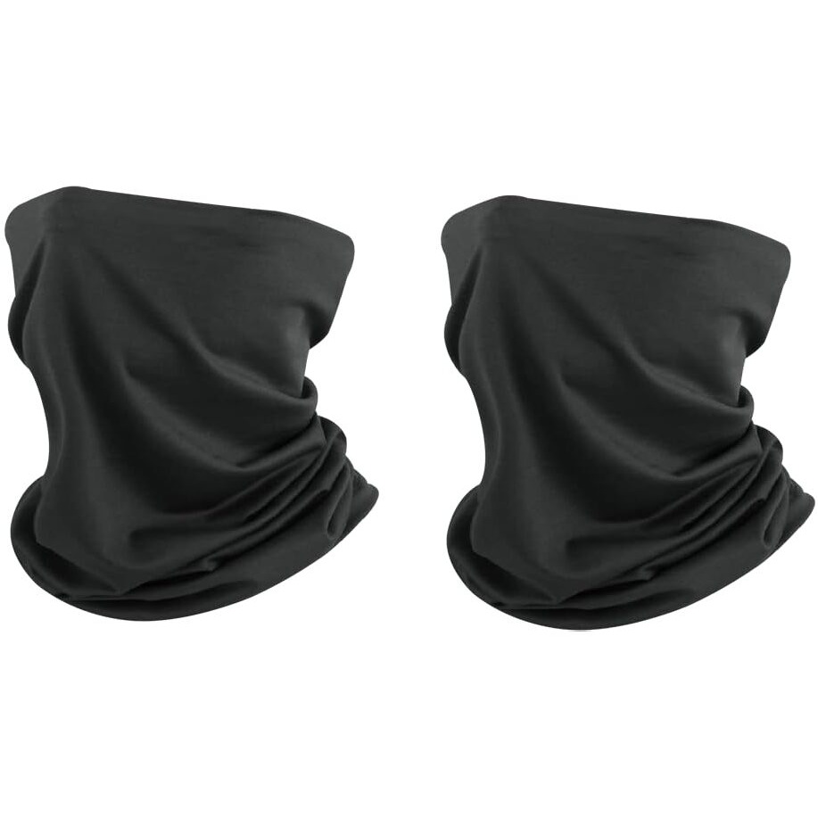 Xjarvis Bandana For Dust & Sun Protection, Comes With Cool Lightweight, Windproof, Breathable Material, Fishing Hiking Running Cycling, Pack Of 2, Black