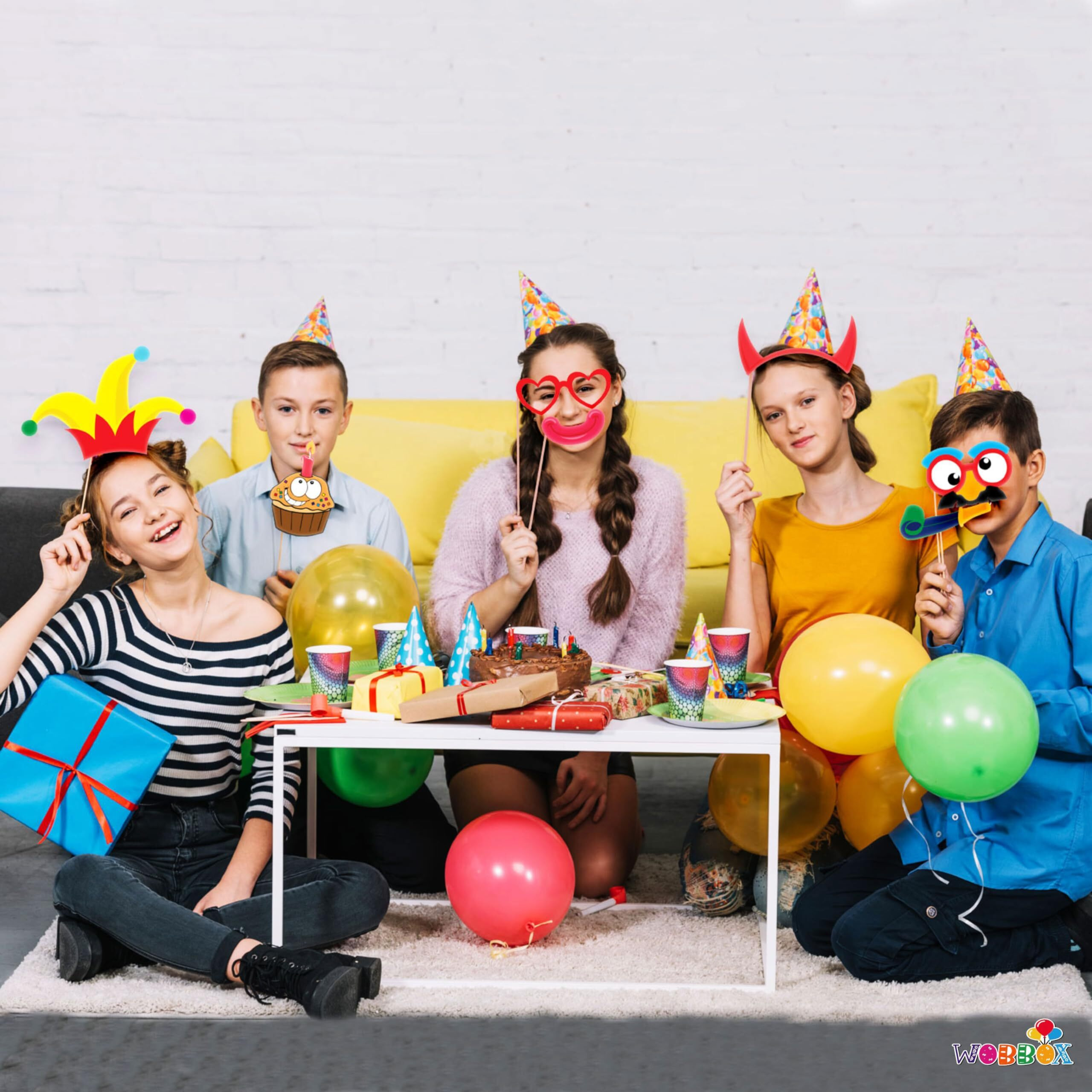 Wobbox Photo Booth Party Props (26 Pieces)