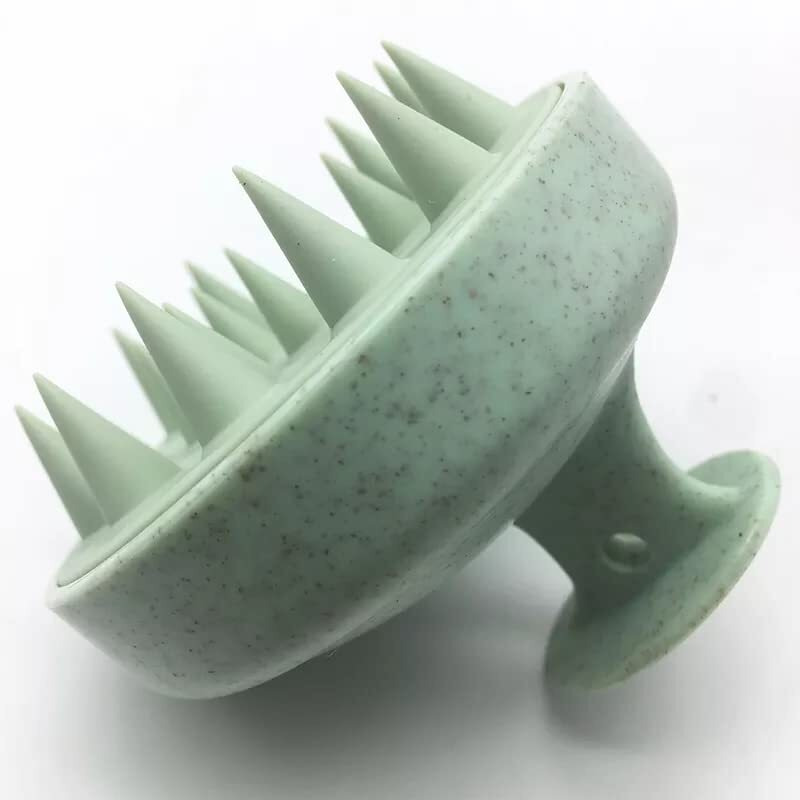 Renesmee Scalp Massager Shampoo Brush, Eco-Friendly Wheat Straw Body With Soft Silicon Bristles, Scrubber, Exfoliator | Dandruff Removal, Prevents Hair Loss For Men, Women (Green)
