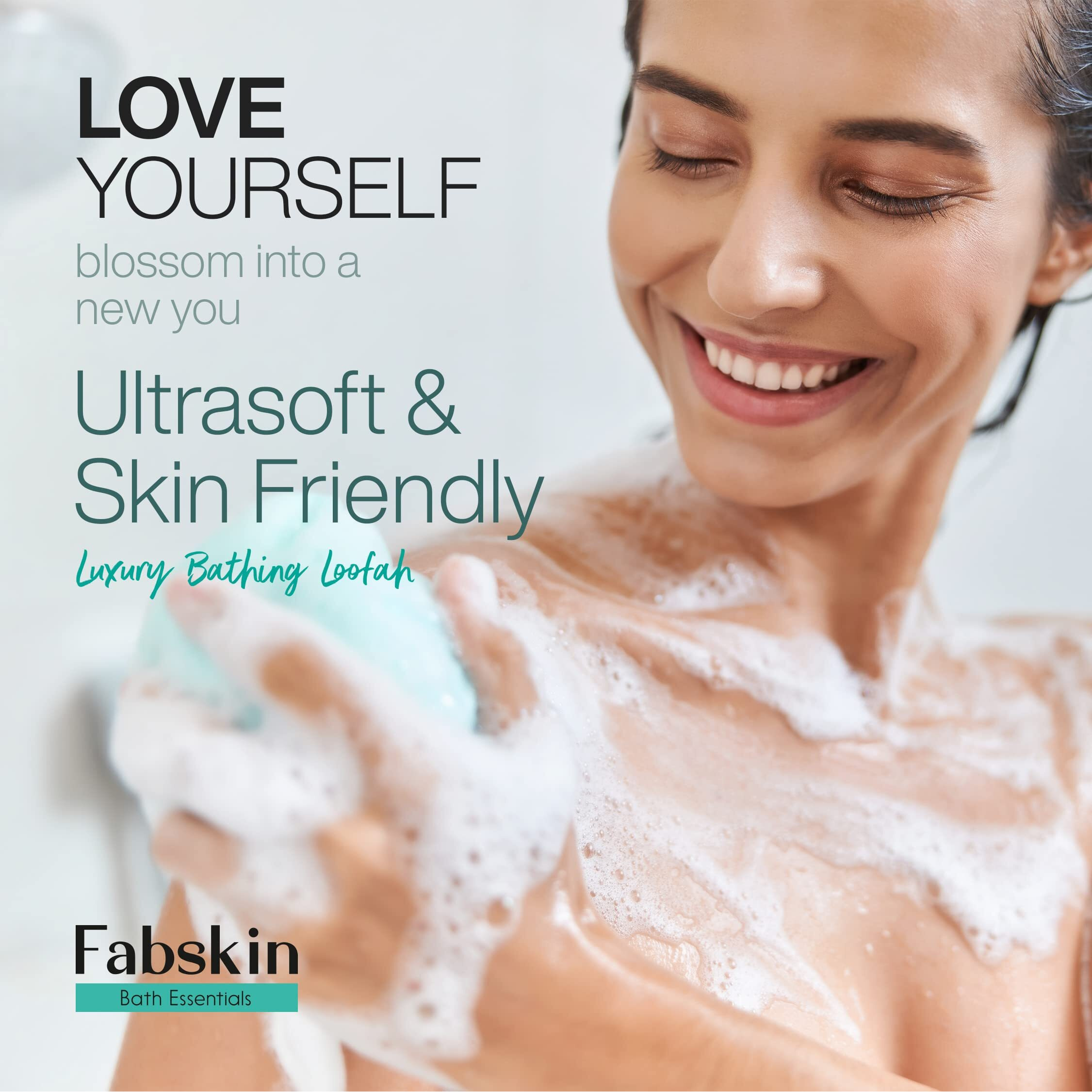 Fabskin Loofah For Bathing & Scalp Massager Shampoo Brush Combo For Men & Women | Pink