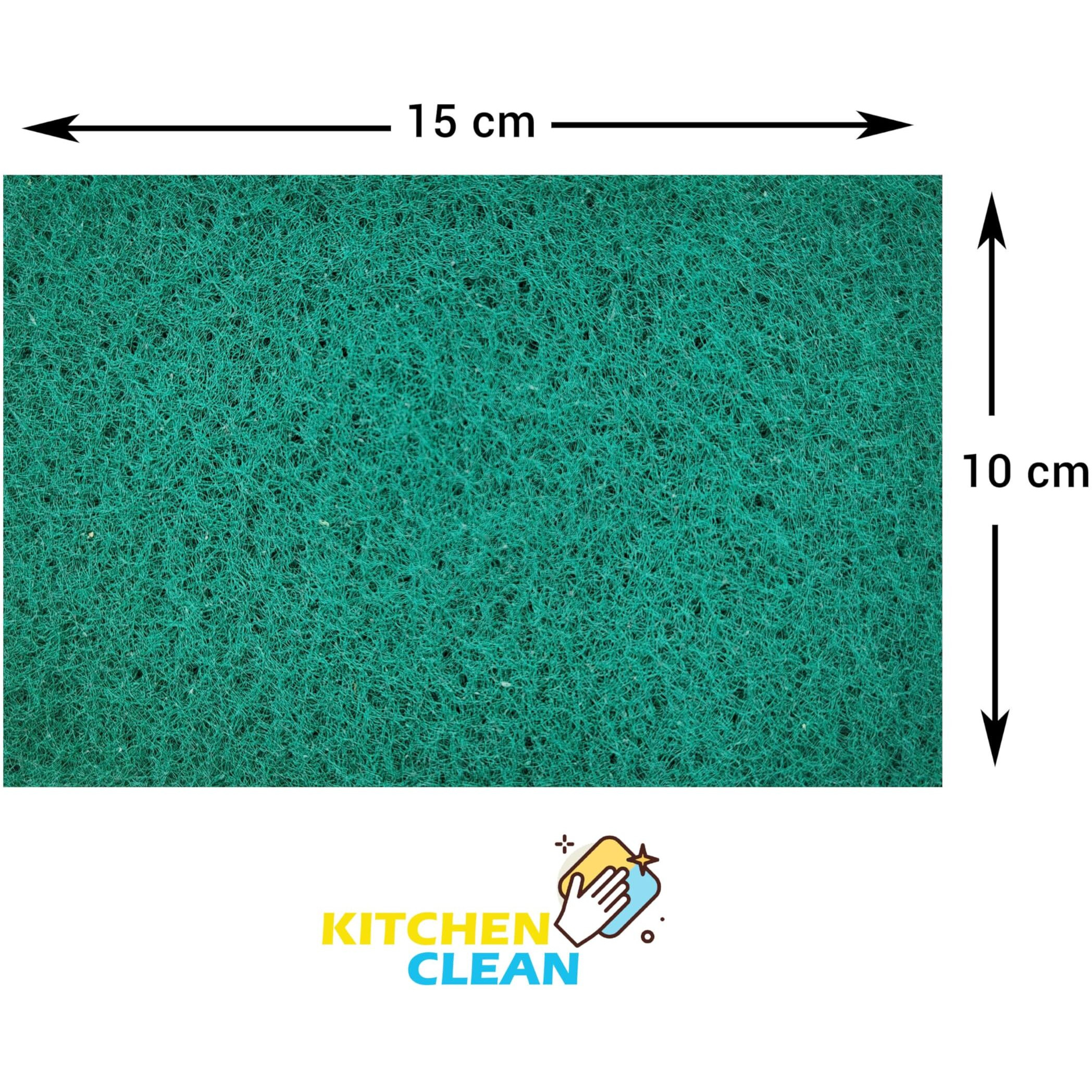 Kitchen Clean  5 Pcs Large Kitchen Scrubs | Juna For Kitchen Dish Washing | Clean Shine Non Scratch Brite Scrub Pads | Long Lasting Utensils Scrub Pads (Green, Large 4X6 Inch, Pack Of 5 Pcs)