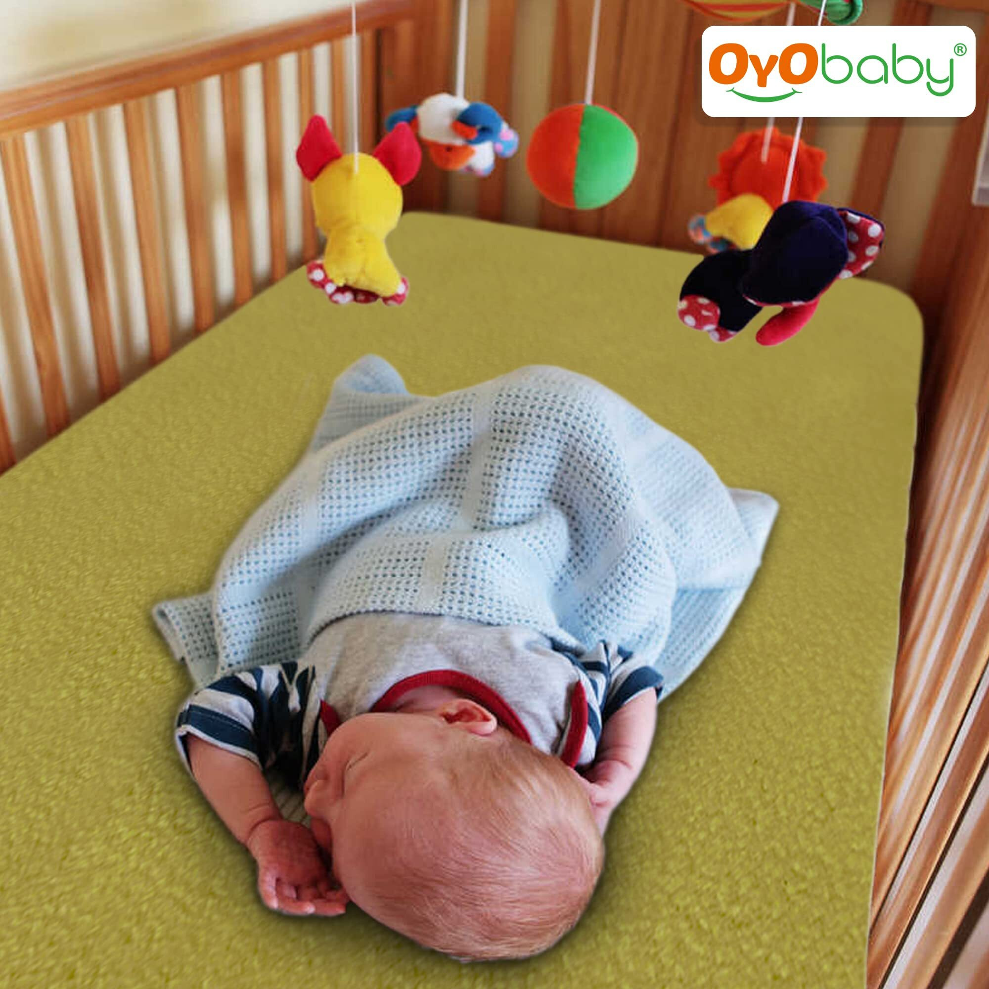 Oyo Baby Waterproof Mattress Protector Sheet For Kids And Adults (Small (70Cm X 50Cm), Gold), Polycotton
