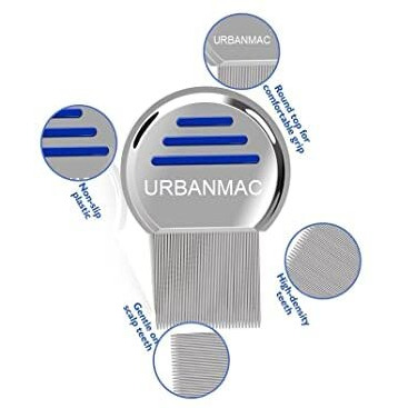 Urbanmac Stainless Steel Lice Treatment Comb For Head Lice/Lice Egg Removal Comb Grey