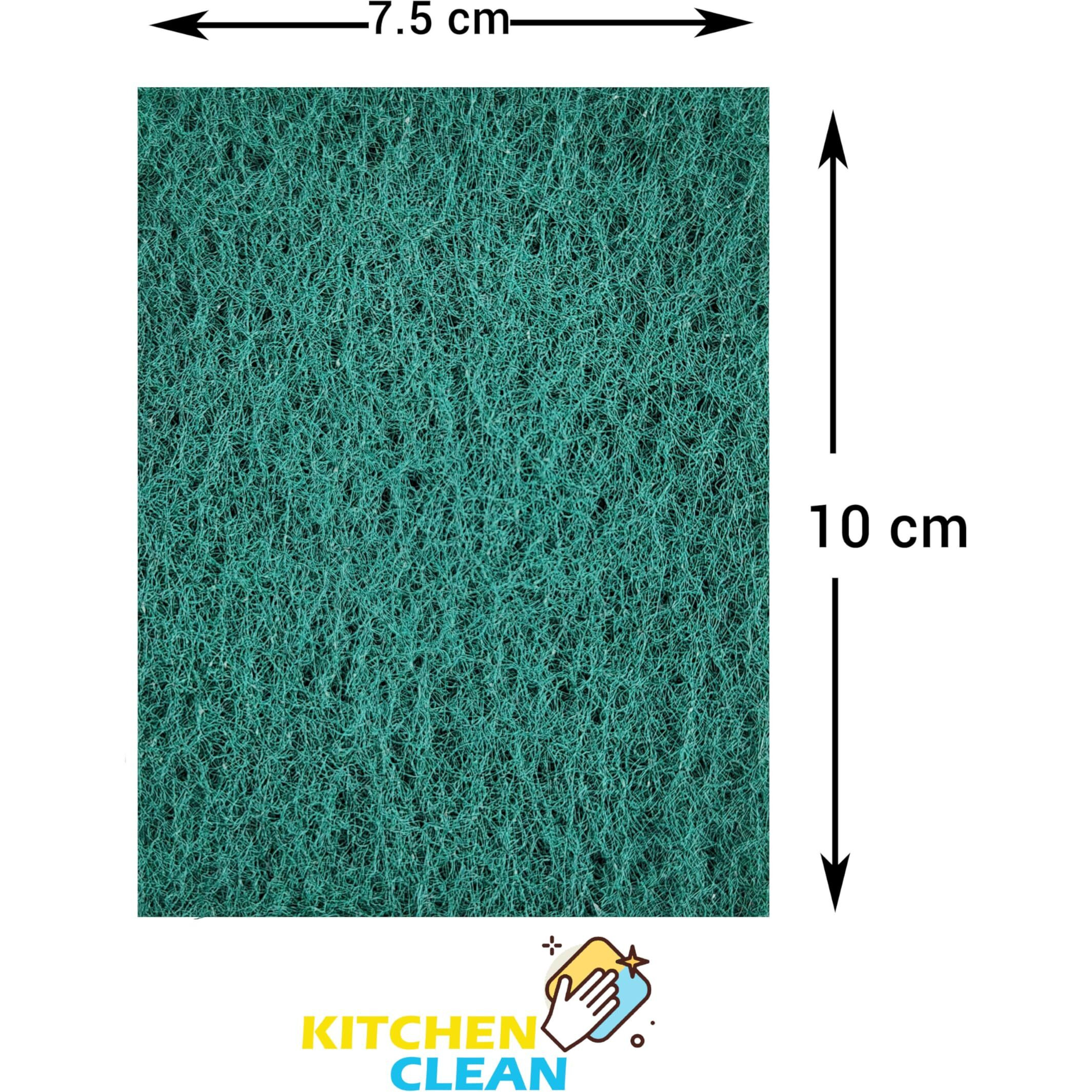 Kitchen Clean  10 Pcs Small Kitchen Scrub | Kitchen Juna Dish Wash Scrubber | Clean Shine Non Scratch Brite Scrubs For Utensils Cleaning (Green, Small 3X4 Inch, Pack Of 10 Pcs)