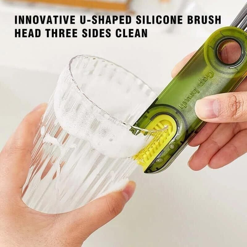 Kunya 3 In 1 Multifunctional Cleaning Brush,3 In 1 Tiny Bottle Cup Lid Detail Brush Straw Cleaner Tools Multi-Functional Crevice Cleaning Brush,Multifunctional Cleaning Brush