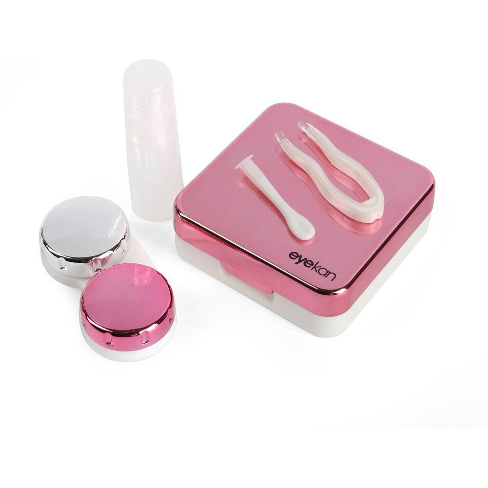 Inovera Eyekan Travel Contact Lens Case Box With Mirror (Pink, Plastic)