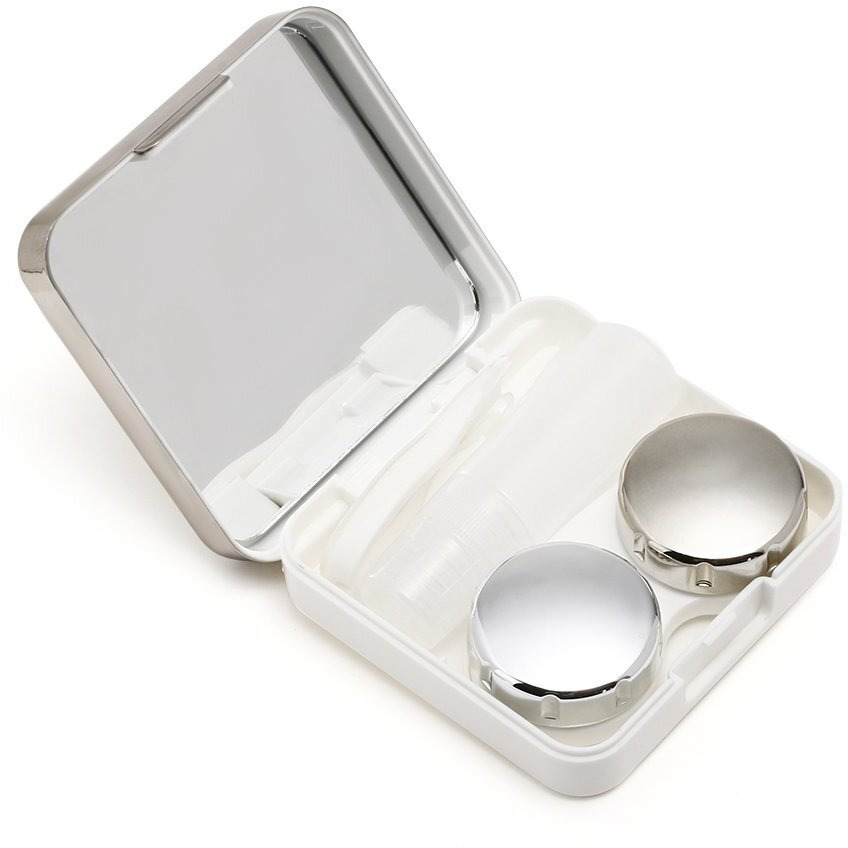 Inovera Eyekan Travel Contact Lens Case Box With Mirror (Gold, Plastic)