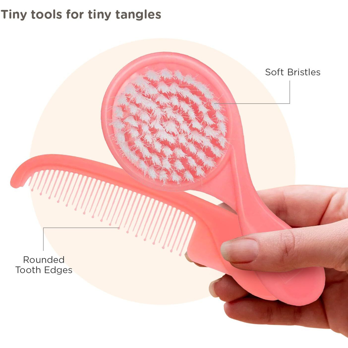 Mee Mee Easy Grip Soft Bristled Comb & Brush Set