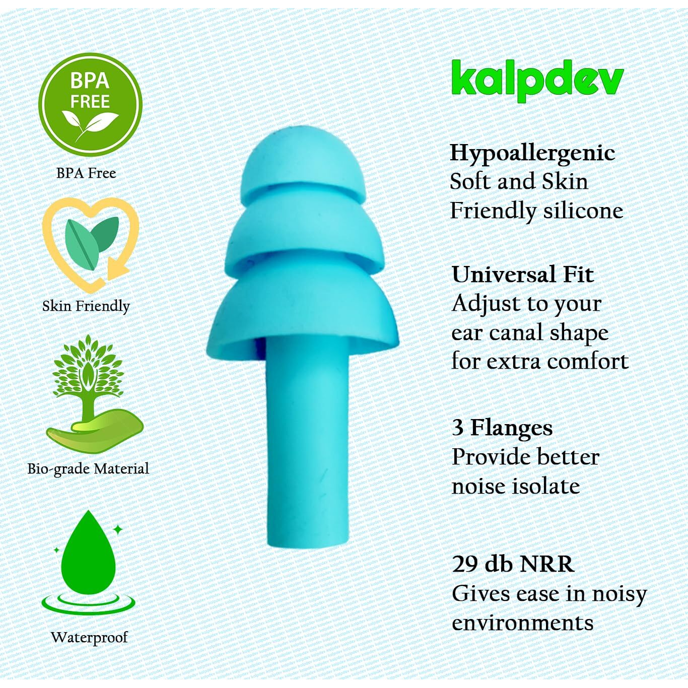 Kalpdev Soft Silicone Noise Reduction Ear Plugs For Sleeping, Meditation, Swimming. Reusable Earmuffs For Travel And Flight (Pack Of 5 Pairs) Assorted