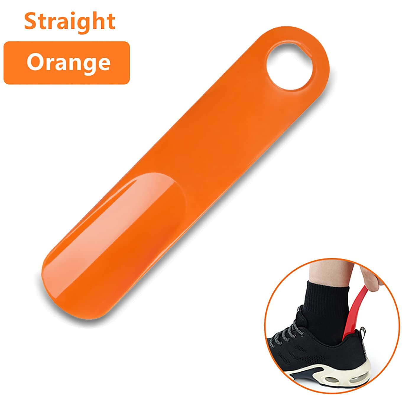 Mr. Carve Premium Abs Plastic Shoe Horn Orange (Pack Of 4)