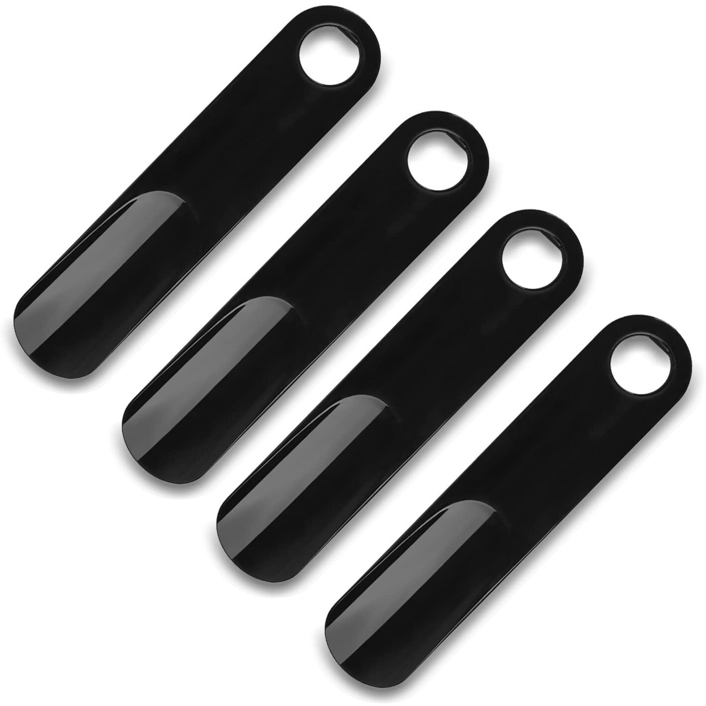 Mr. Carve Premium Abs Plastic Shoe Horn Black (Pack Of 4)