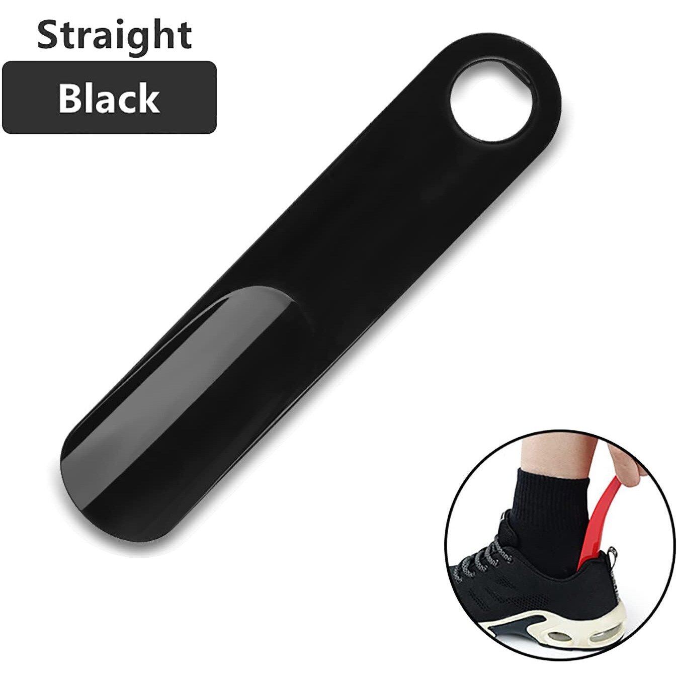 Mr. Carve Premium Abs Plastic Shoe Horn Black (Pack Of 4)
