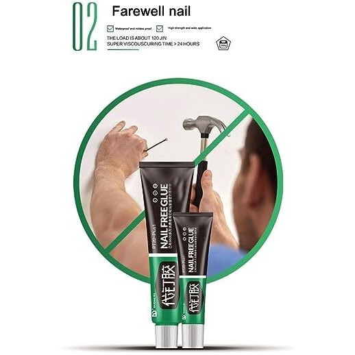 Zevon Nail Free Sealant Glue Multifunction Adhesive Glue Multifunctional Strong Glue For Wood, Ceramic, Metal, Glass, All-Purpose Heavy-Duty Adhesive, (12 Gram X Pack Of 2)
