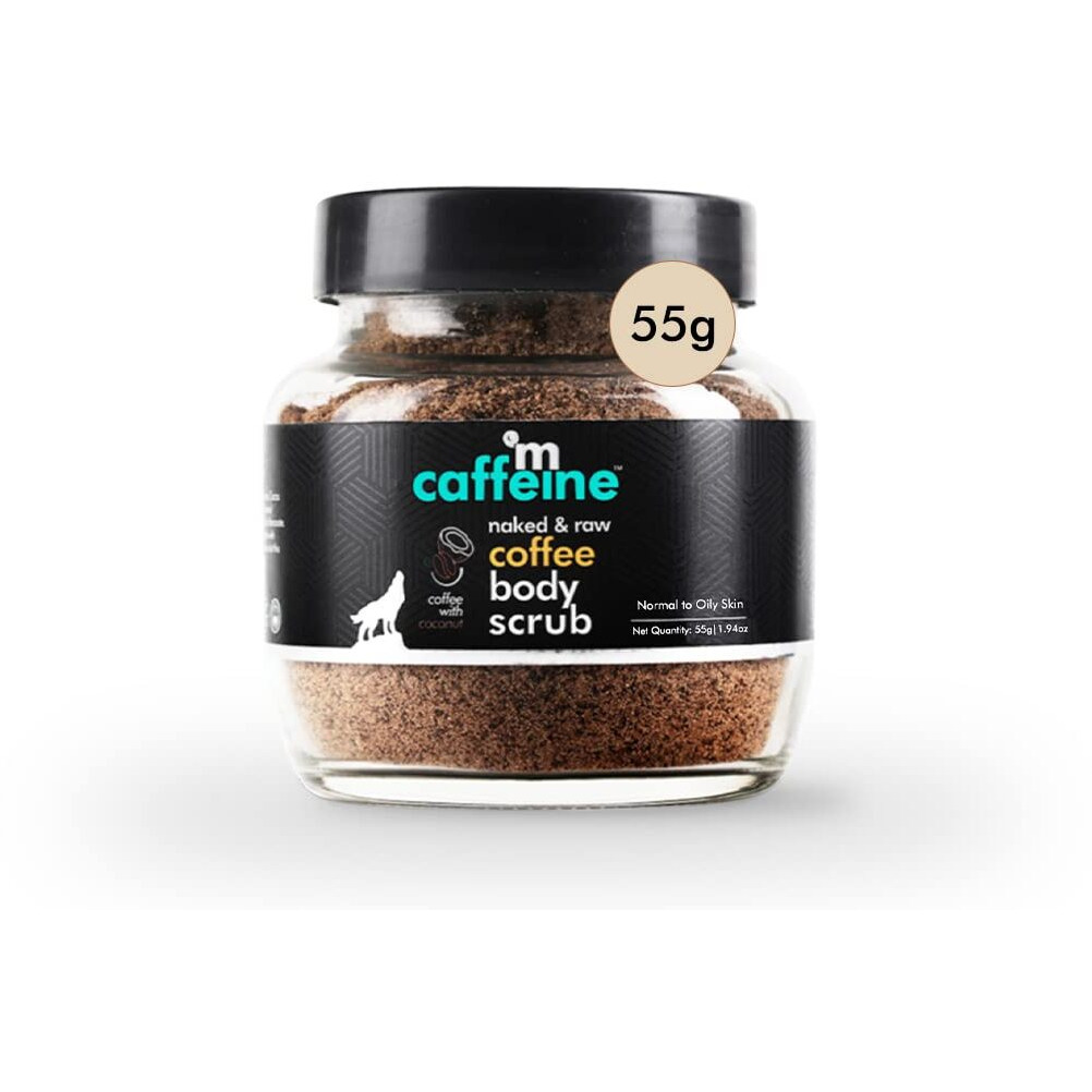 Mcaffeine Exfoliating Coffee Body Scrub Powder Jar For Tan Removal&Soft-Smooth Skin|De-Tan Bathing Scrub With Coconut Oil,Removes Dirt&Dead Skin From Neck,Knees,Elbows&Arms|All Skin Types-55Gm,Unisex