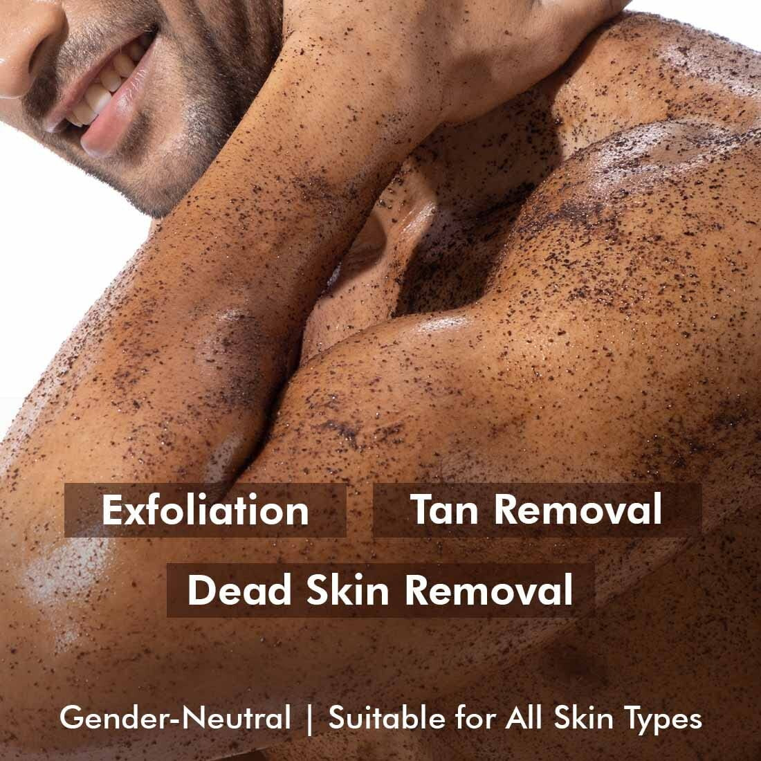 Mcaffeine Exfoliating Coffee Body Scrub Powder Jar For Tan Removal&Soft-Smooth Skin|De-Tan Bathing Scrub With Coconut Oil,Removes Dirt&Dead Skin From Neck,Knees,Elbows&Arms|All Skin Types-55Gm,Unisex