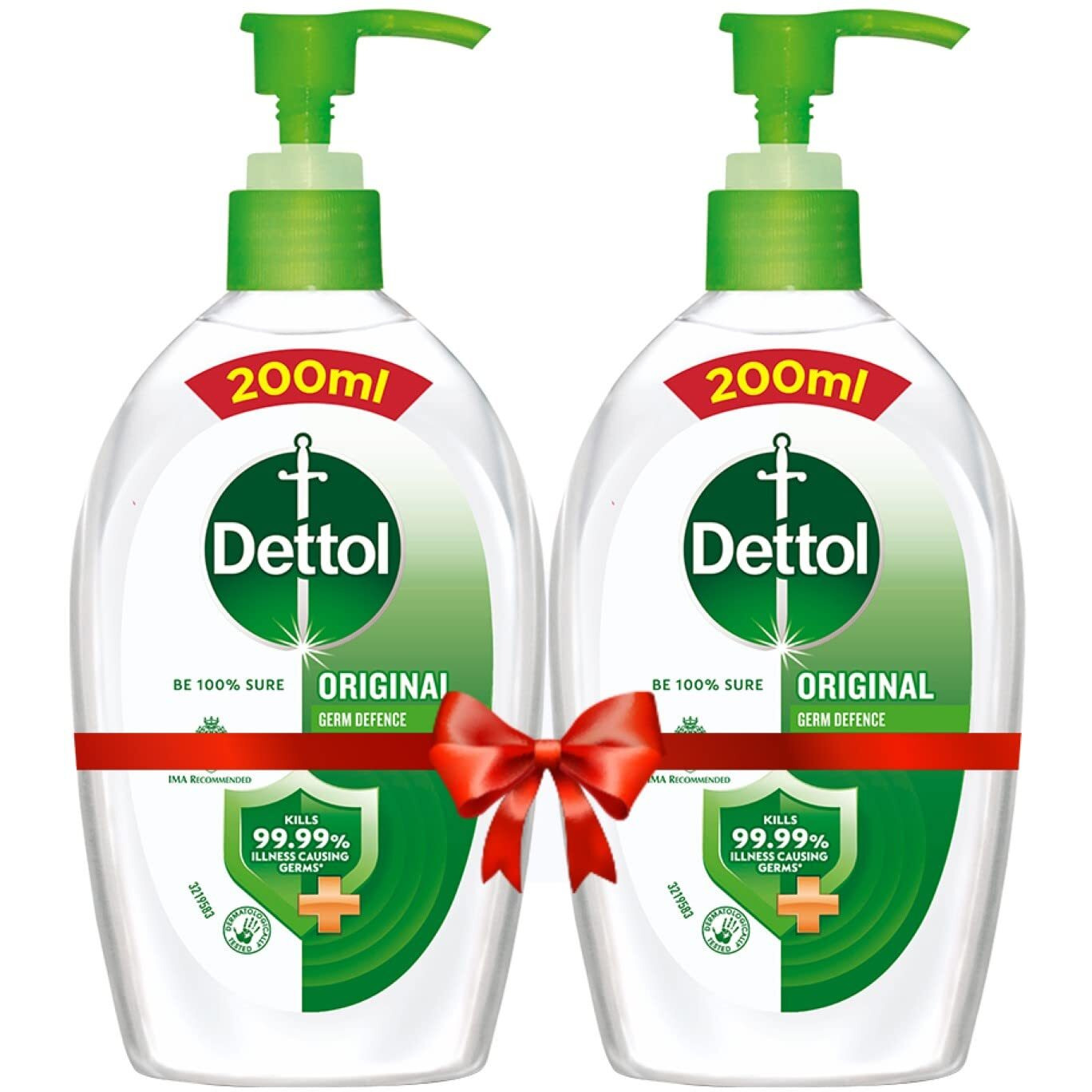 Dettol Original Germ Protection Alcohol Based Hand Sanitizer Pump, 200Ml (Pack Of 2)