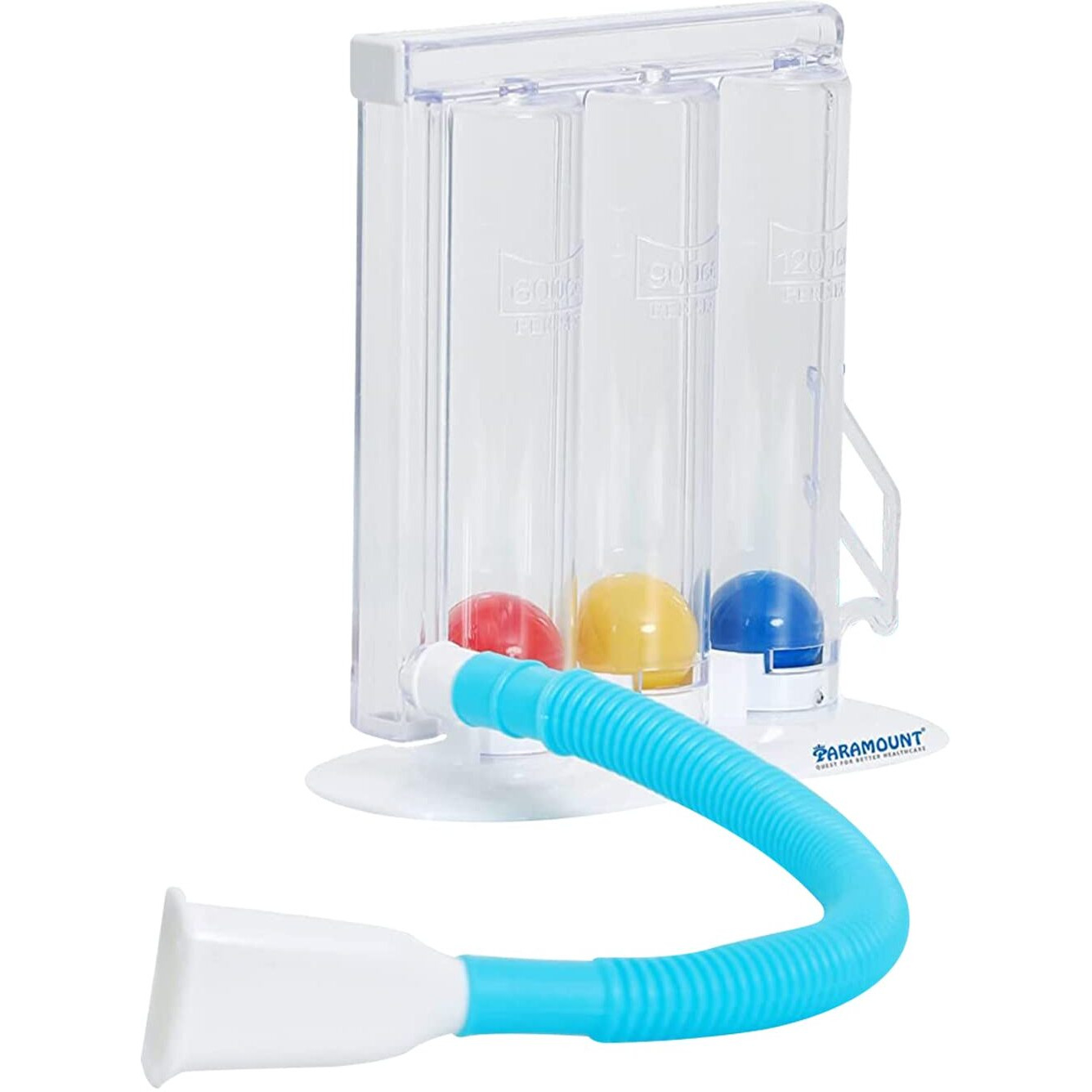 Paramount 3 Ball Spirometer | Lung Exerciser | Respiratory Exerciser | Breathing Exercise | Respirometer | Breath Measurement System | Deep Breathing Lung Exerciser | Washable, Hygienic & Detachable- Pack Of 1 ( White )