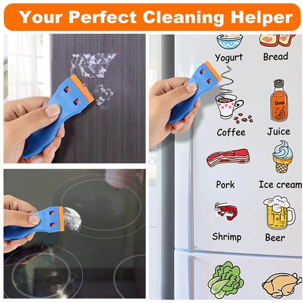 Cleaning Scraper Remover For Stickers,Plastic Scraper,Double Edged Plastic Razor Blade Scrapers,Scraping Labels And Decals Sticker From Glass,Windshields And Auto Window Tint Vinyl Tool Application