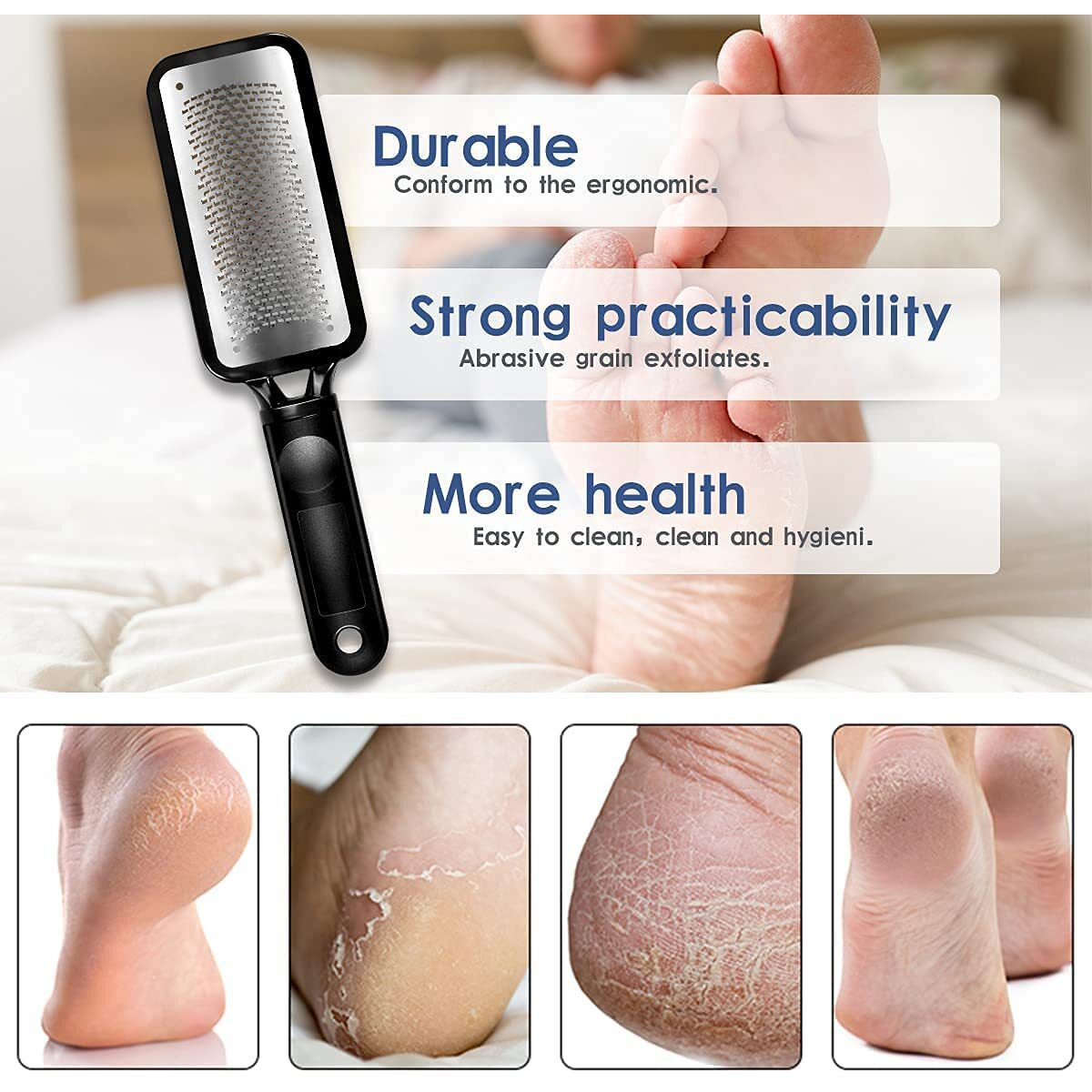 Futurekart Metal Colossa Pedicure Rasp Foot Callus Remover Tool Stainless Steel, Foot Filer & Pedicure, Heel Scrubber Foot Scrubber For Dead Skin -Black