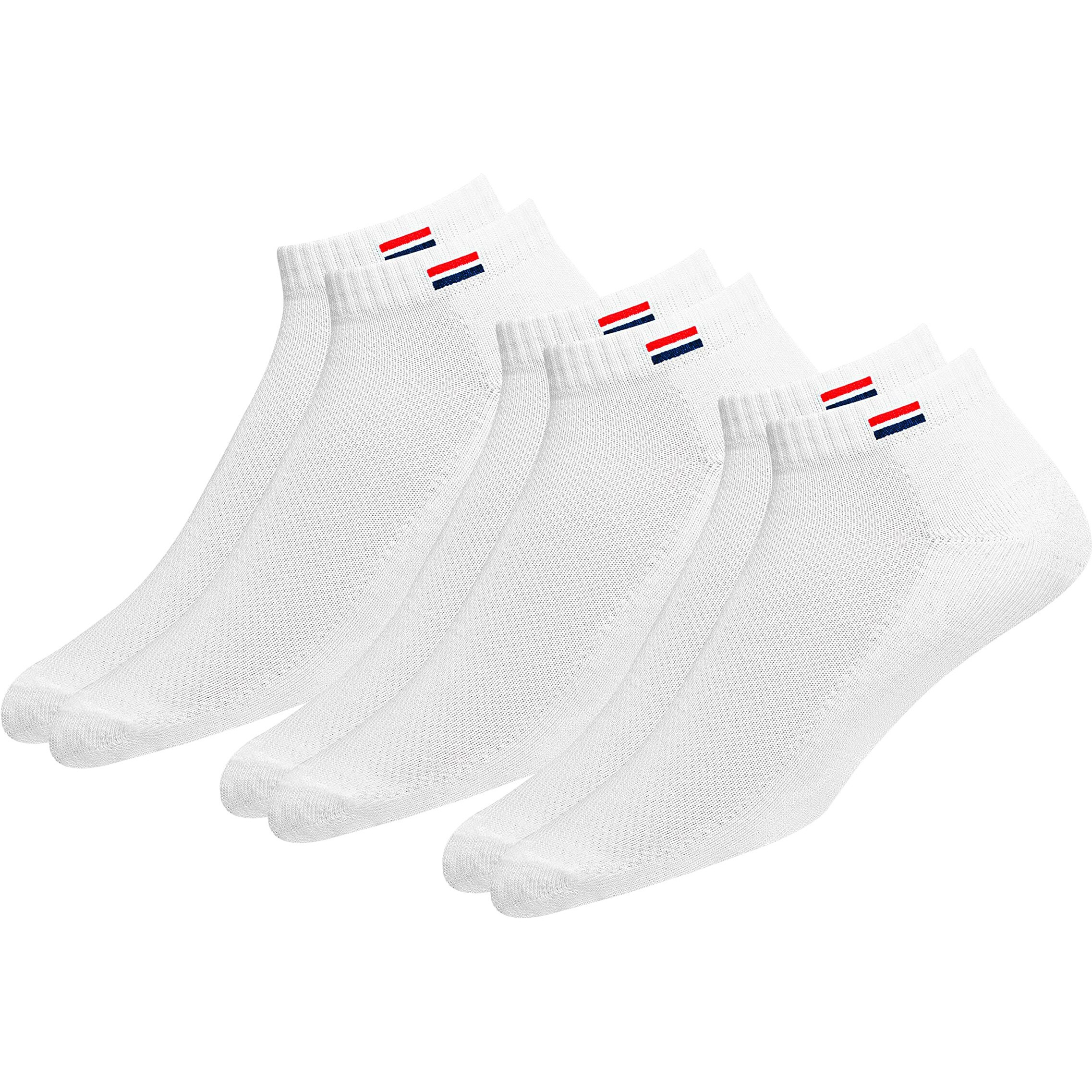 Navysport Socks For Men Solid Ankle Length Cotton Socks, Free Size, Pack Of 3 (White)