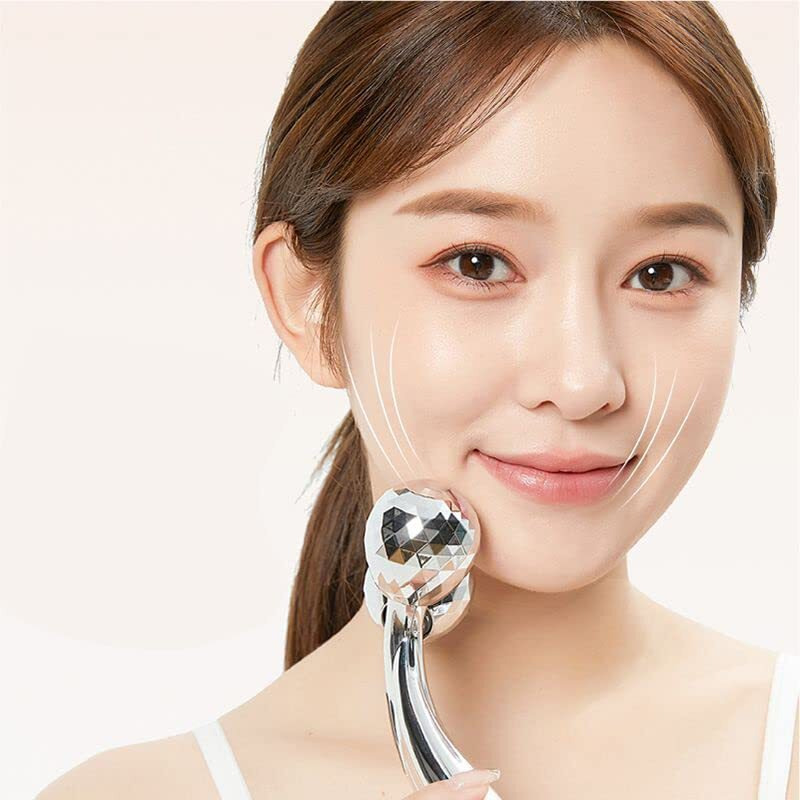Arckord Facial Massager Jade Roller & Gua Sha Tool Natural Stone For Face Neck Healing Skin Wrinkles & Serum Application (3D Rollar)