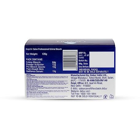 Oxylife Salon Professional Radiance 5 Crme Bleach-126G|With Oxysphere Technology|For Radiant&Even Skin Tone|Enriched With Vitamin E&Glycerine|Fights 5 Skin Problems|Professional Spa Like Experience