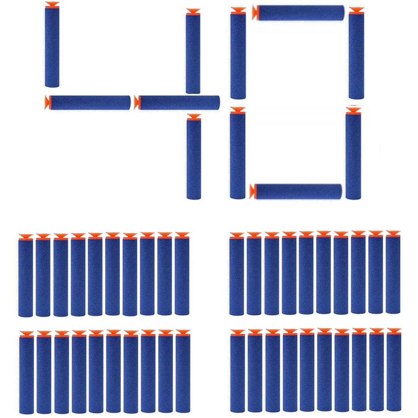 Toy Cloud Sticky Head Hot Fire Gun Bullet Soft Foam Dart For Nerf N-Stike Elite Gun (Refill Pack 40 Pcs, Multicolour)