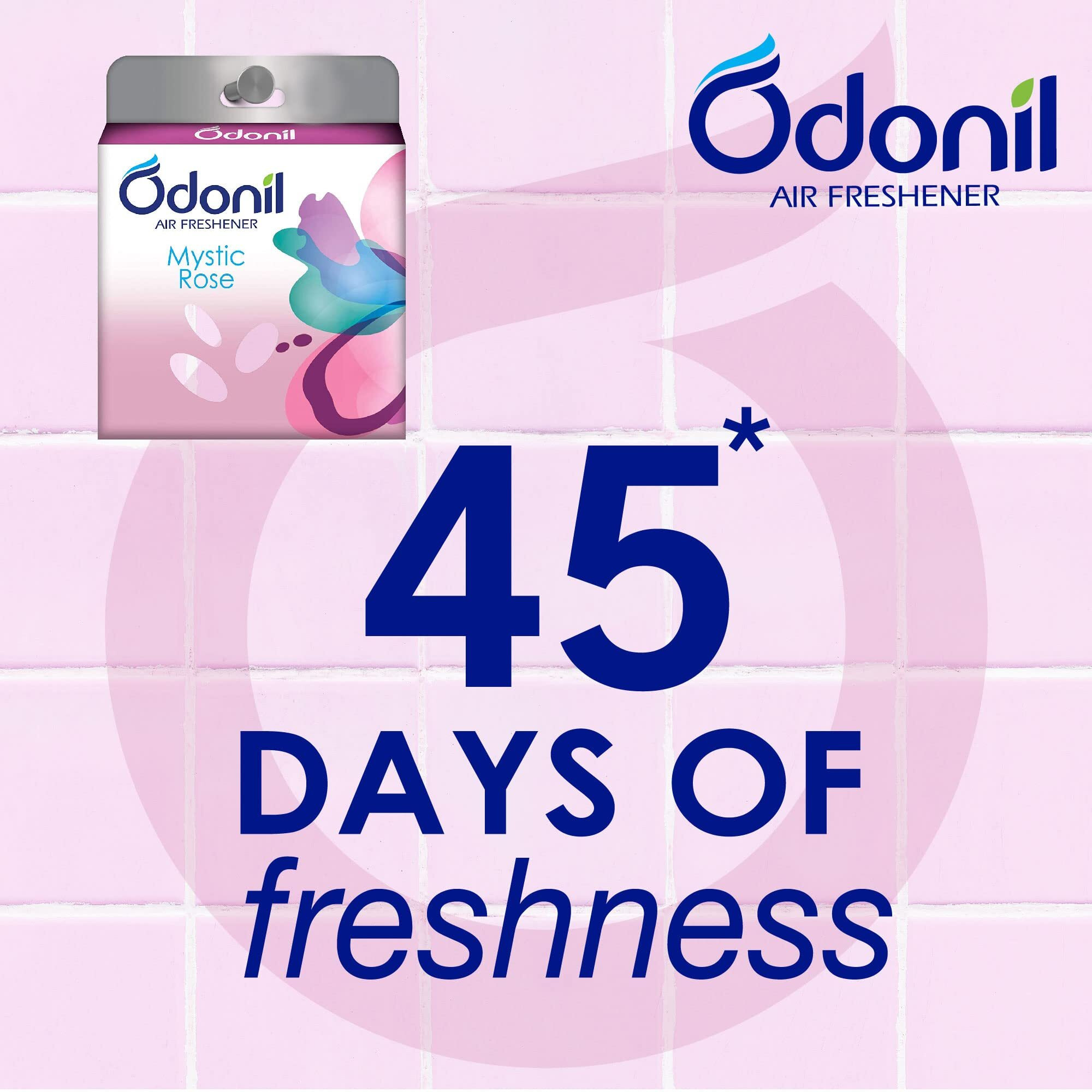 Odonil Bathroom Air Freshner Blocks - 288G (72G*4) | Mixed Fragrances Jasmine, Lavender, Orchid, Rose| Long Lasting Fragrance | Lasts Upto 45 Days