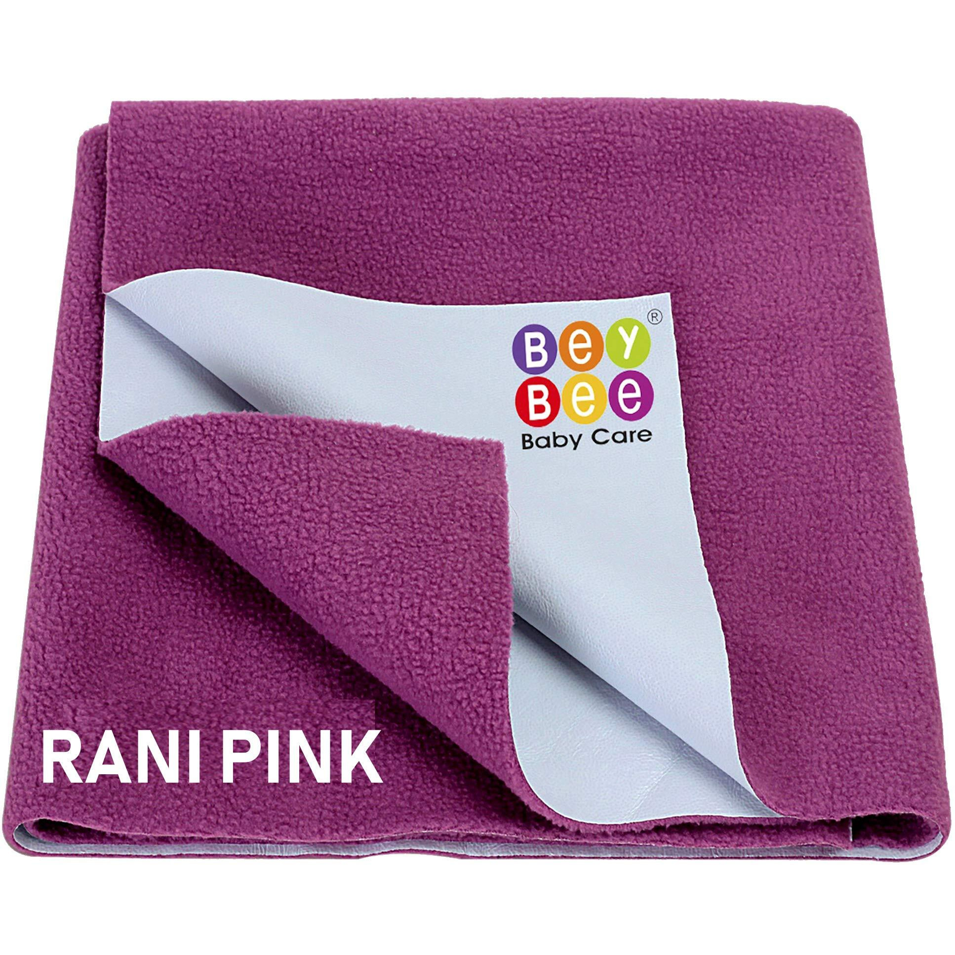 Beybee Waterproof Quick Dry Sheet For Baby| Bed Pad Anti-Piling Fleece Extra Absorbent Washable Matress Protector| Baby Bed Protector Sheet For Toddler Children, Medium Size, 100X70Cm, Rani Pink