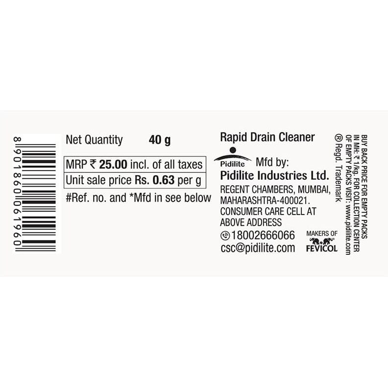 D-Klog Drain Cleaner Powder (40G X 8 Units), Removes Clogs, Blockages In Washbasin, Septic Tank, Sinks, Pipes Within 30 Mins.Drain Expert | Sink Cleaner| Toilet Cleaner | No Manual Hassle Required