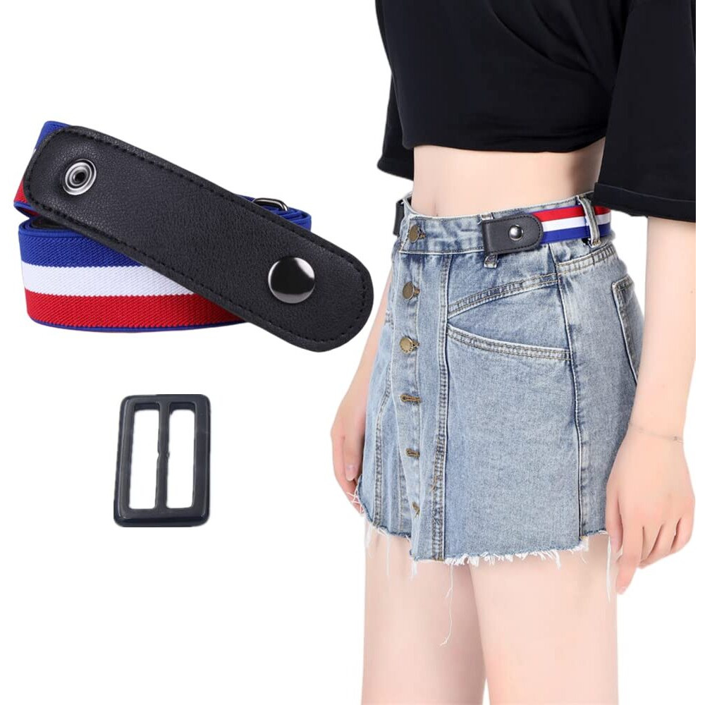 Sichumaria Buckle Free Elastic Belt For Women Jeans/Dresses, Ladies Belt For Jeans,Adjustable Belt For Women Jeans,Buckle-Free Invisible Elastic Waist Belt,No Buckle Belt For Women/Men (Multicolor)