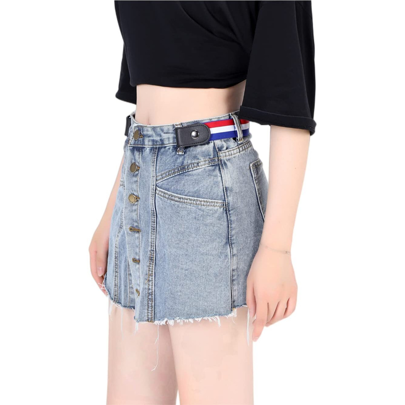 Sichumaria Buckle Free Elastic Belt For Women Jeans/Dresses, Ladies Belt For Jeans,Adjustable Belt For Women Jeans,Buckle-Free Invisible Elastic Waist Belt,No Buckle Belt For Women/Men (Multicolor)