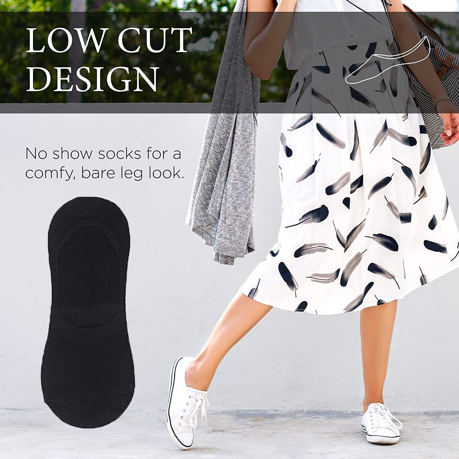 Xjarvis Premium 5 Pairs No Show Low Cut Loafer Socks For Men & Women Non Slip With Combed Cotton Socks For Sports, Running & Hiking, Pack Of 5, Black (Free Size)