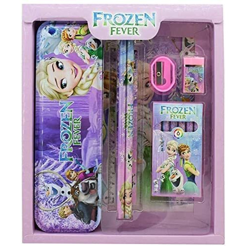 Cable World Stationary Kit Set For School Kids,Girls/Boys Birthday Gift - Pencil Pen Book Eraser Sharpener - Multicolor