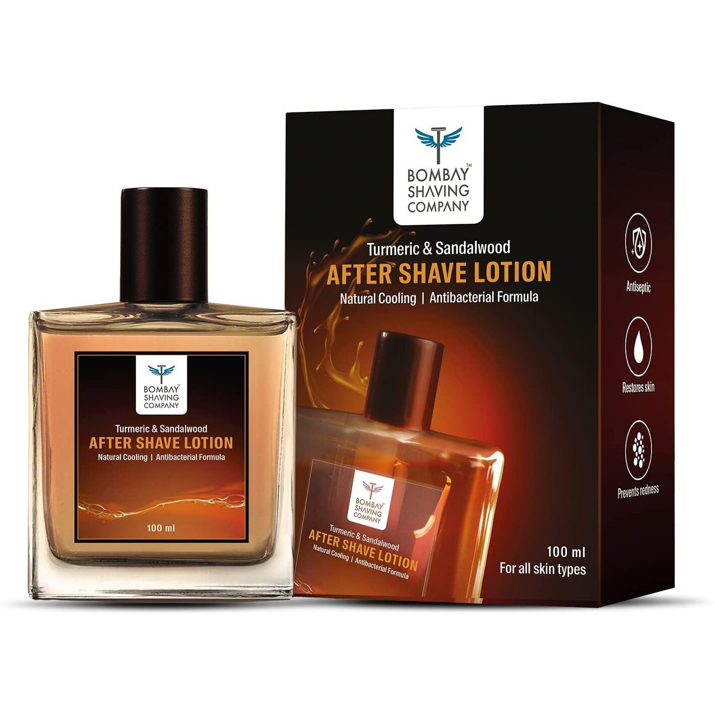 Bombay Shaving Company After Shave Lotion With Turmeric And Sandalwood, 100Ml (Atomizer)