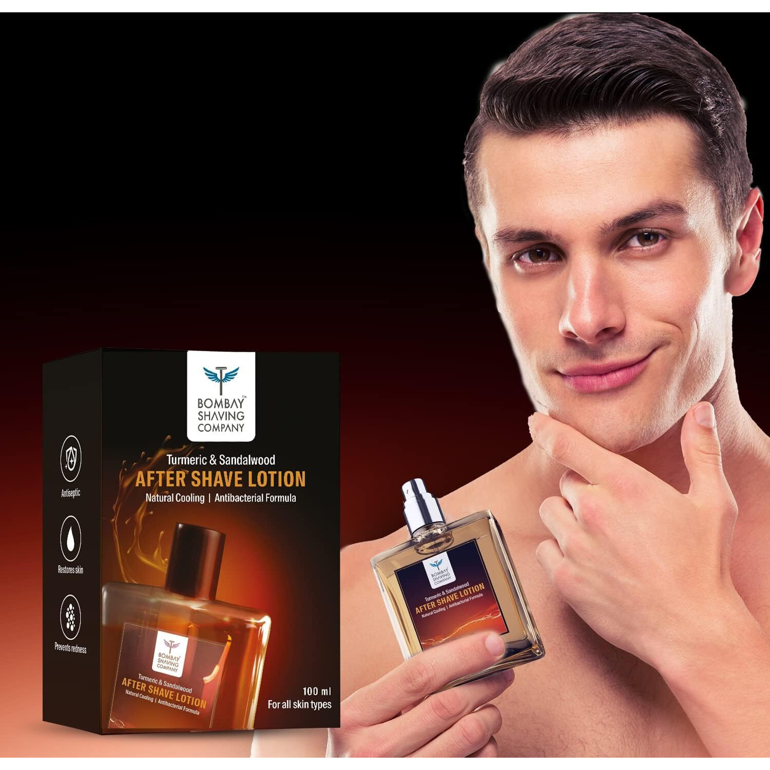 Bombay Shaving Company After Shave Lotion With Turmeric And Sandalwood, 100Ml (Atomizer)