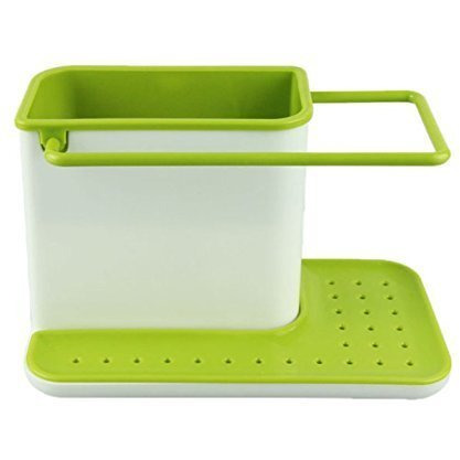Inditradition 3 In 1 Kitchen Sink Organizer (For Dishwasher Liquid, Brush, Cloth, Soap, Sponge), Plastic