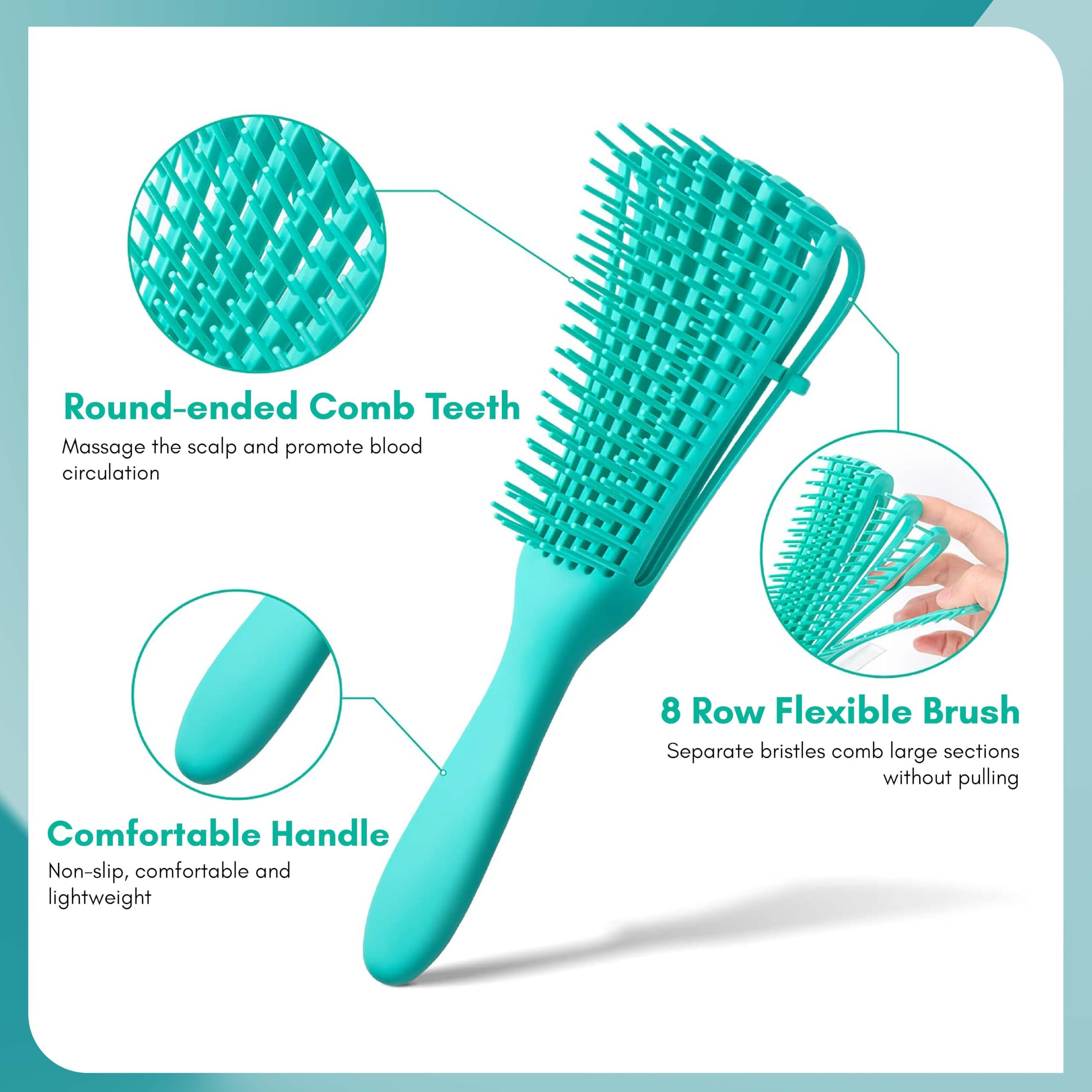 Beaut Secrets Detangler Hair Comb Brush For Adults And Kids Wet & Dry Hair, Removes Knots And Tangles Pain Free (Green)