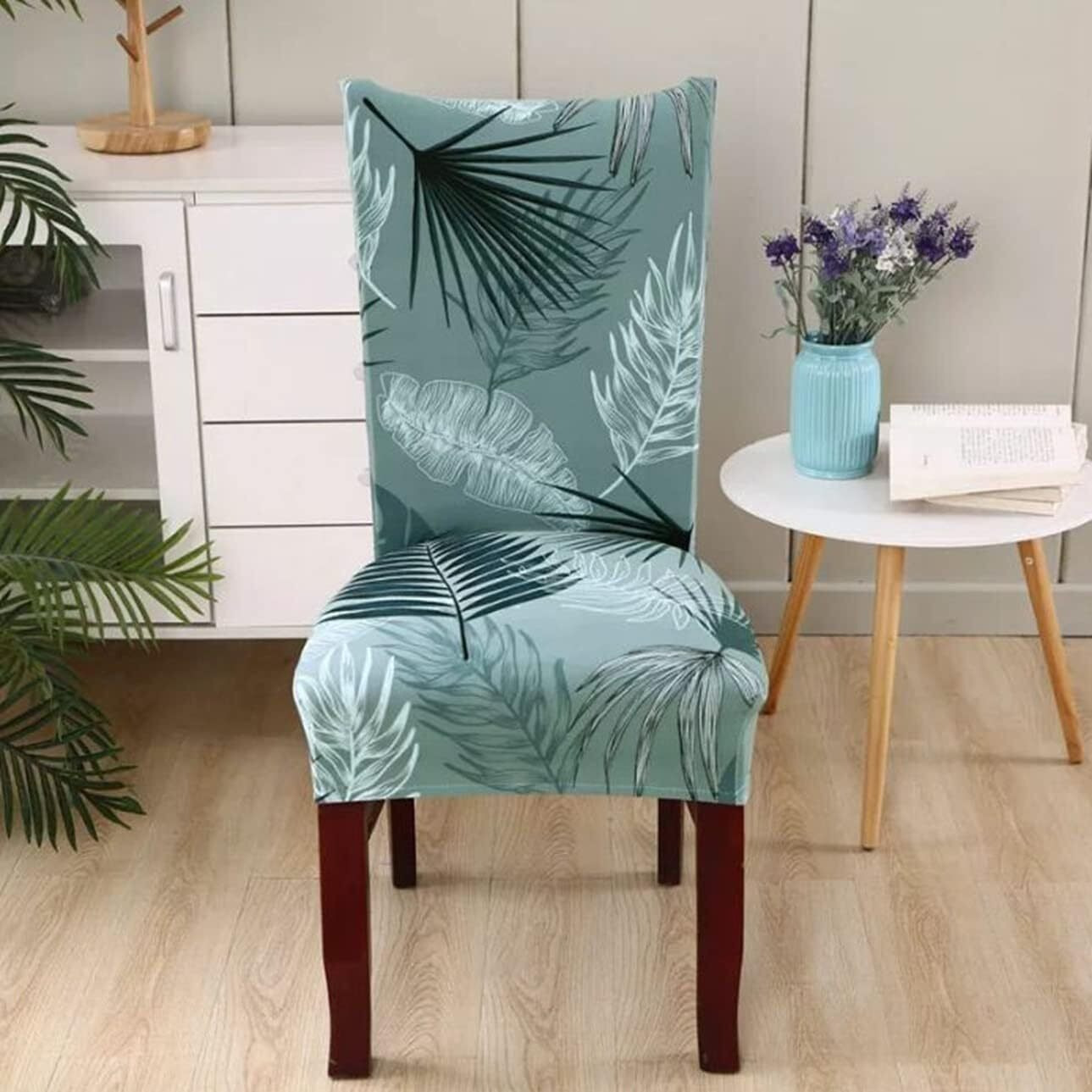 Lukzer 1Pc Elastic Stretchable Dining Chair Cover Universal Protective Slipcover (Light Blue/ 1Cover), Polyester