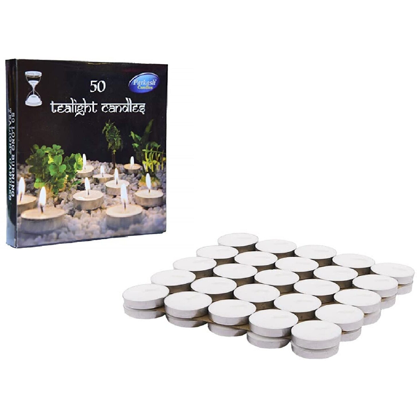 Prosperro Lumo By Parkash Candles Paraffin Wax Candles Tea Light (50 Pc Unscented),30 X 40 Mm