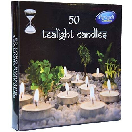 Prosperro Lumo By Parkash Candles Paraffin Wax Candles Tea Light (50 Pc Unscented),30 X 40 Mm