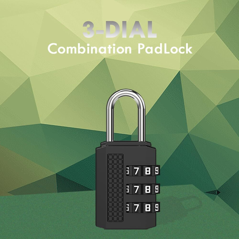 Volo 3 Digit Combination Lock/Number Lock/Luggage Lock/Mini Bag Lock For Travel And Work. Colour Black, Metal