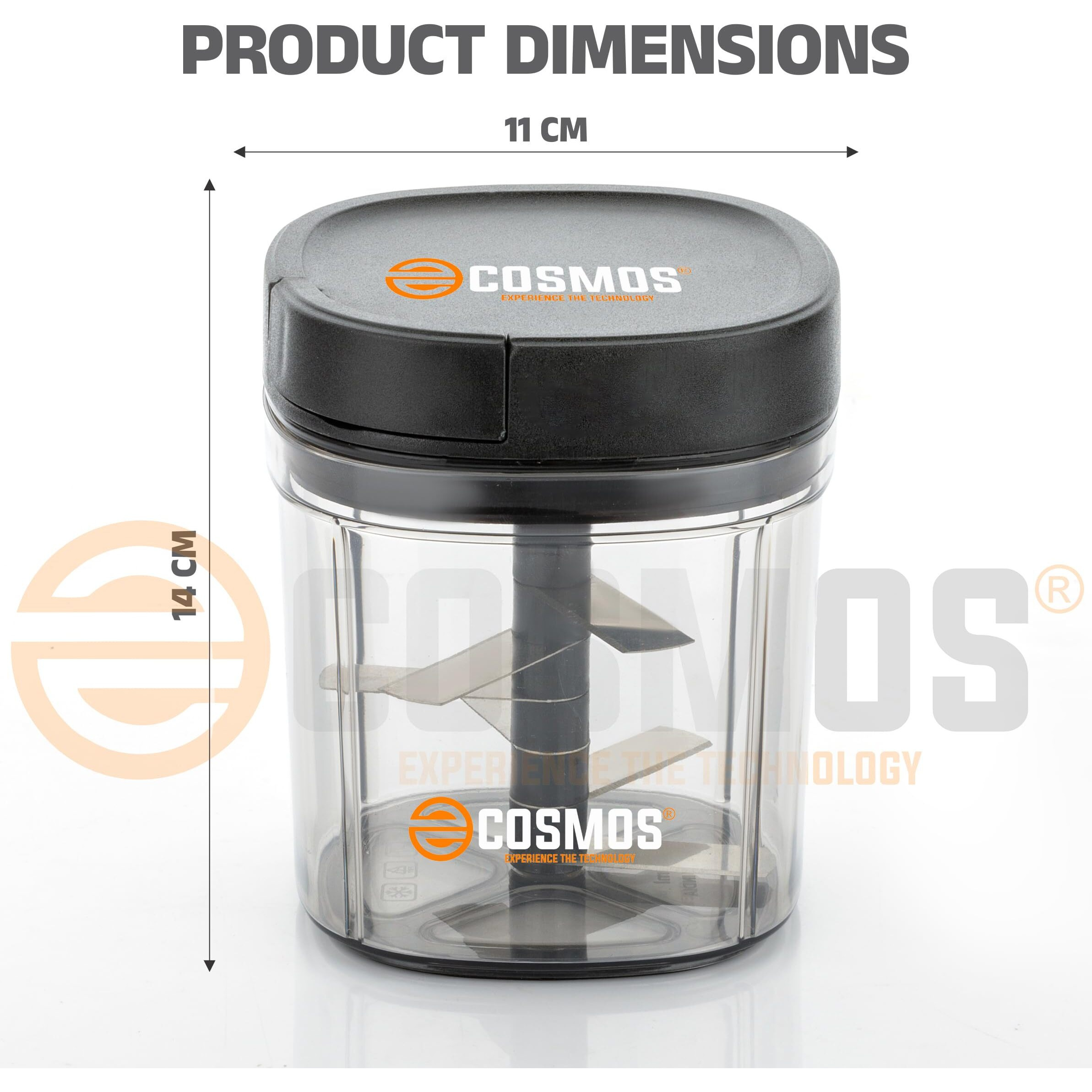 E-Cosmos 900Ml Manual Chopper For Garlic Onion Vegetable Fruits Nuts Cutter Bpa Free Food Safe Material Anti Slip Base Hand Pull Mincer Blender Mixer Food Processor For Kitchen