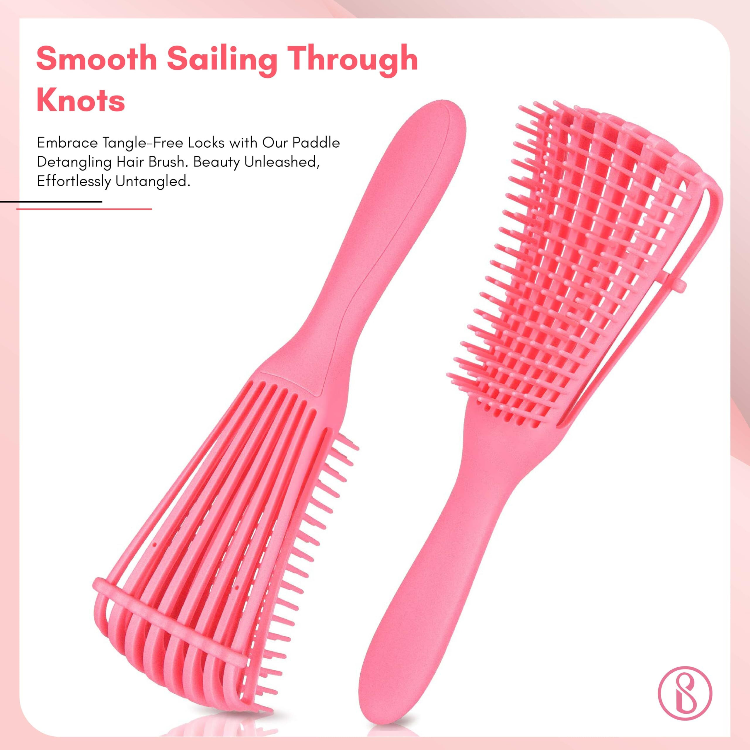 Beaut Secrets Detangler Hair Comb Brush For Adults And Kids Wet & Dry Hair, Removes Knots And Tangles Pain Free (Pink)
