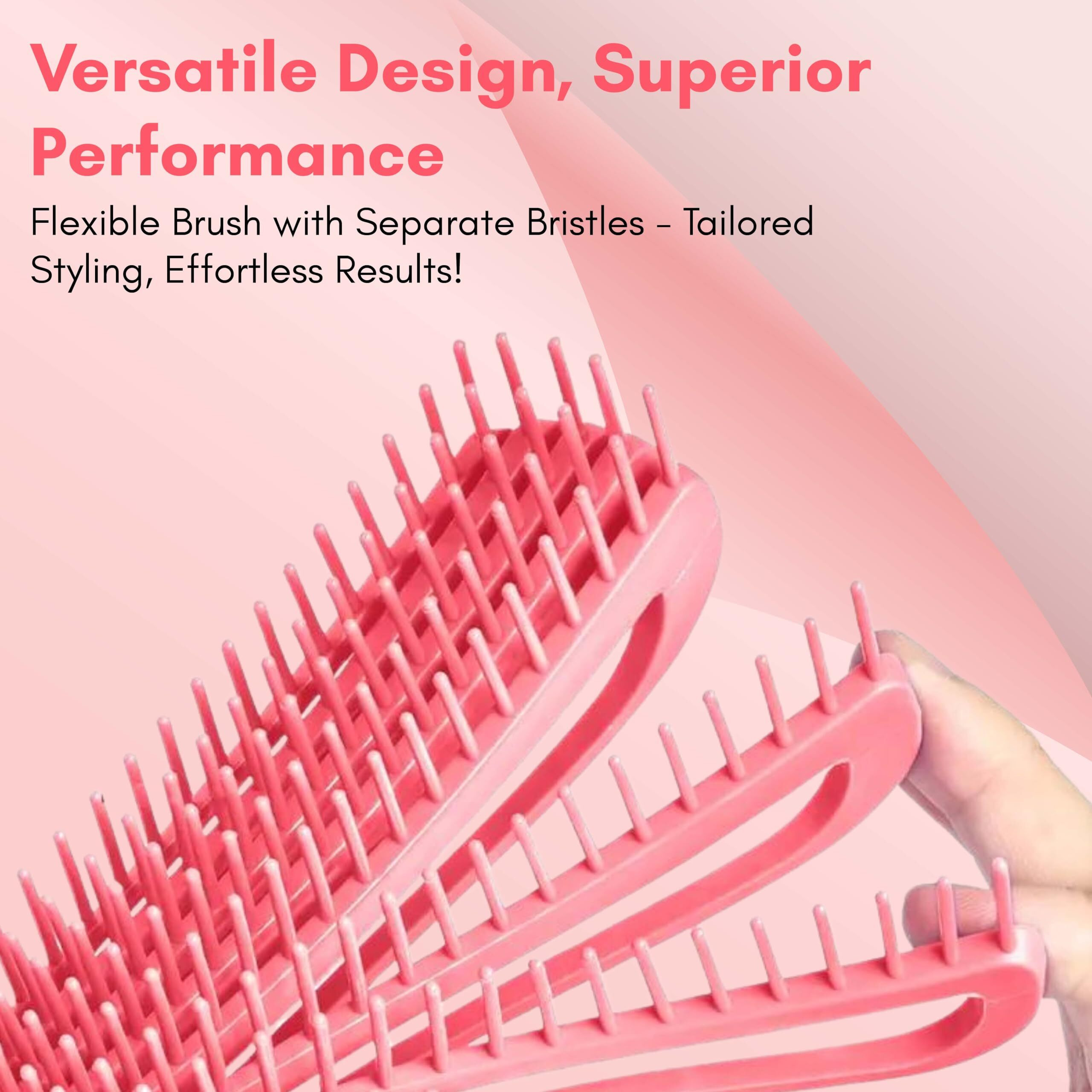Beaut Secrets Detangler Hair Comb Brush For Adults And Kids Wet & Dry Hair, Removes Knots And Tangles Pain Free (Pink)