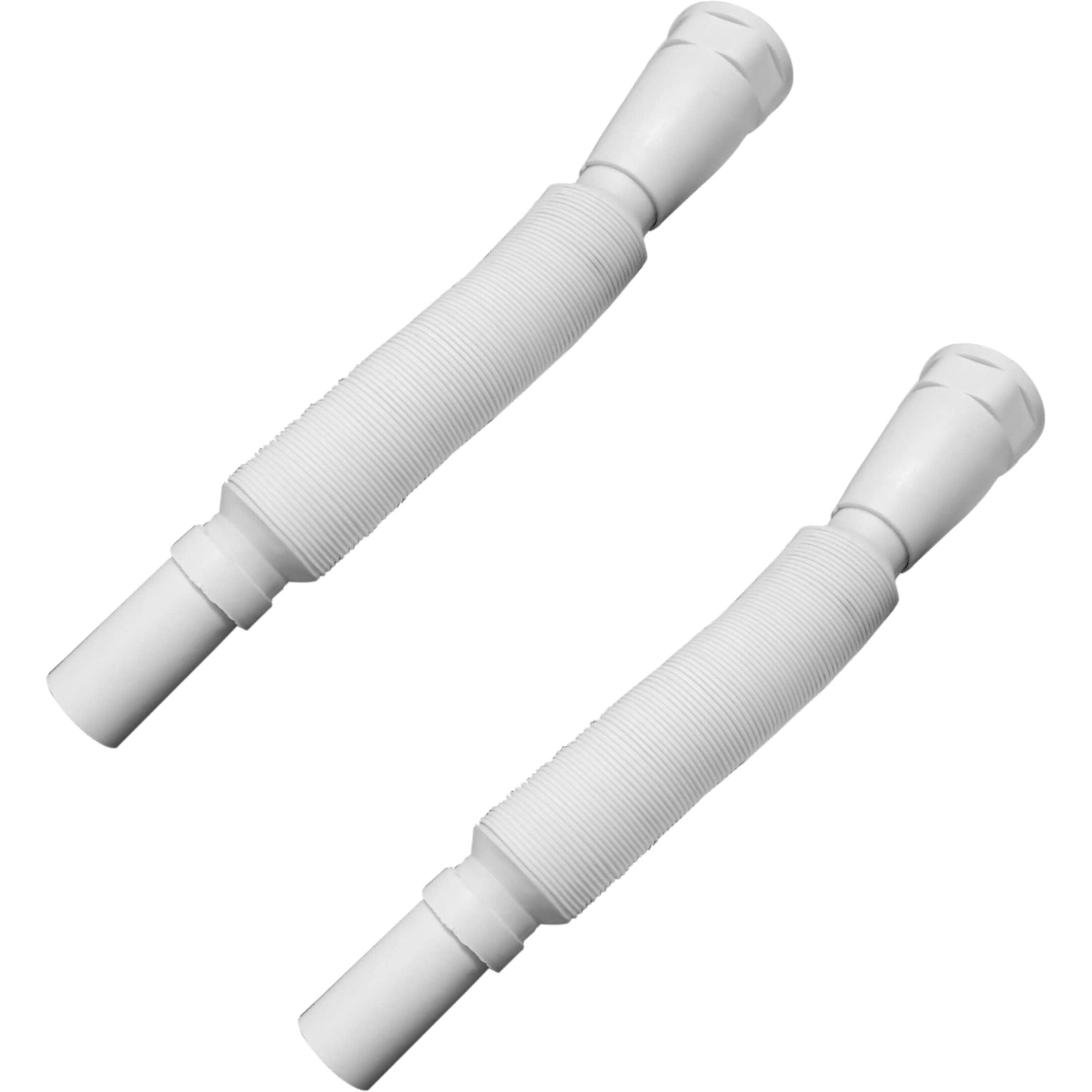 Ruhe Flexible Pvc Waste Pipe 35 Inch | Drain Hose/Outlet Tube Connector Basin Down Comer Bathroom/Kitchen Sink, White | (Set Of 2)